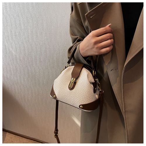 Women's Elegant Colorblock Handbag, Fashionable PU Leather Crossbody Bag, Casual Trendy Versatile High-end Commuting Bag