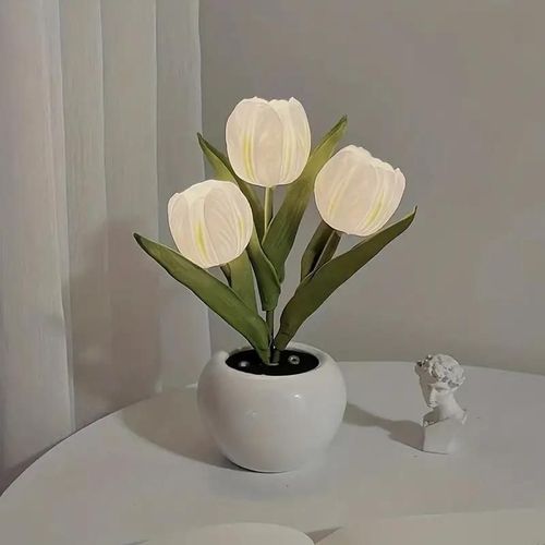 Tulip Lamp LED Simulation Tulip Nightlight with Vase Table Lamp Decoration Suitable for Home, Living Room, Tabletop Decoration, Holiday Gifts, Mood Decorative Lights