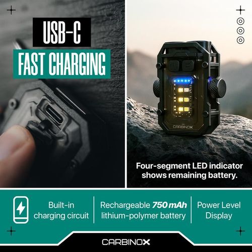 Mini Keychain Flashlight - 300 Lumens High Brightness, LED COB Dual Light Sources, 7 Modes Red Blue Warning, USB C Fast Charging Rechargeable
