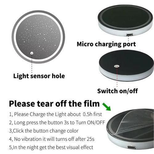 2PCS LED Cup Holder Lights for Car, Rechargeable 7 Color-Changing Light Up Cup Holder Insert Coasters, Car Accessories for Teens Vehicle