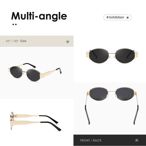 modern fashion styling accessory Christmas gifts Vintage Oval Sunglasses Women's Men's Fashion Sunglasses Classic Shades