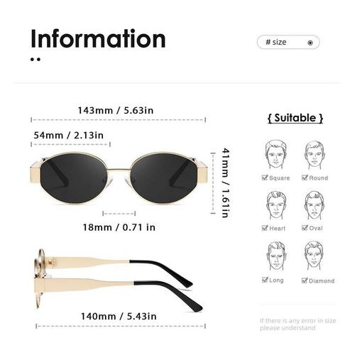 modern fashion styling accessory Christmas gifts Vintage Oval Sunglasses Women's Men's Fashion Sunglasses Classic Shades