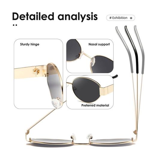 modern fashion styling accessory Christmas gifts Vintage Oval Sunglasses Women's Men's Fashion Sunglasses Classic Shades