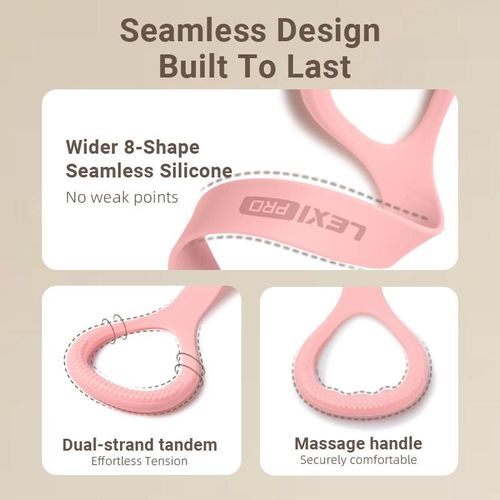 Resistance Bands Figure 8 Exercise Bands for Women Silicone Material Expander Band for Arms Chest Home Gym Yoga Equipment Quick Workout for Muscle Toning Physical Therapy Stretching Gear - Fitness