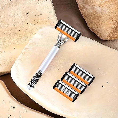 This classic men's razor comes with 42 ultra-sharp and durable blades, and its progressive design ensures a safe, smooth and painless shaving experience. Comes with 2 non- slip handles, perfect for holiday gifts