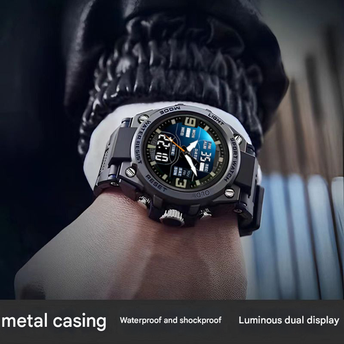 Men's Sporty Digital Watch, Fashionable Digital Watch with Digital Display, Trendy Watch for Daily Life, Water Resistant Watch, without Box