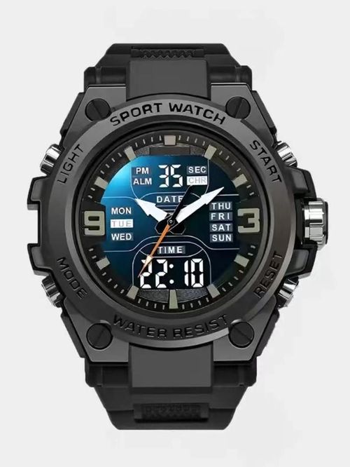 Men's Sporty Digital Watch, Fashionable Digital Watch with Digital Display, Trendy Watch for Daily Life, Water Resistant Watch, without Box