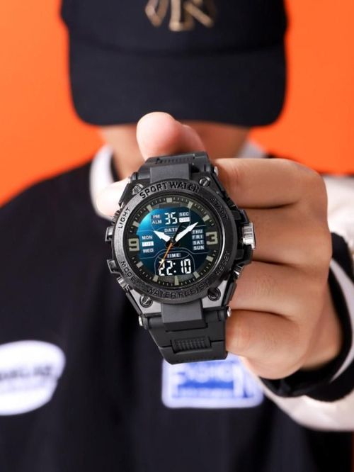 Men's Sporty Digital Watch, Fashionable Digital Watch with Digital Display, Trendy Watch for Daily Life, Water Resistant Watch, without Box