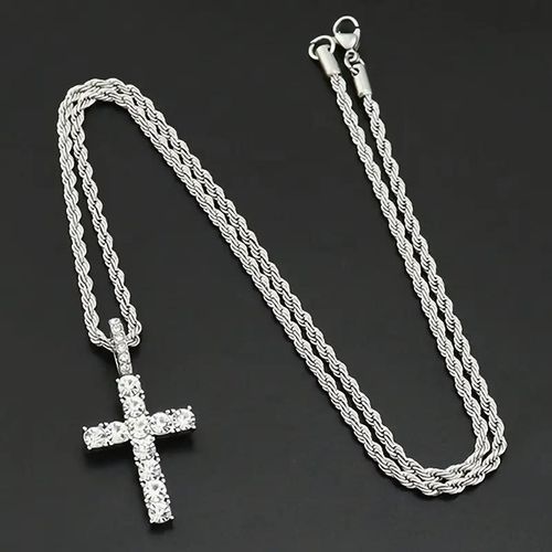 Men's American Style Cross Necklace Pendant - Premium Minimalist Hip Hop Trendy Accessory, Casual Fashion Bestseller