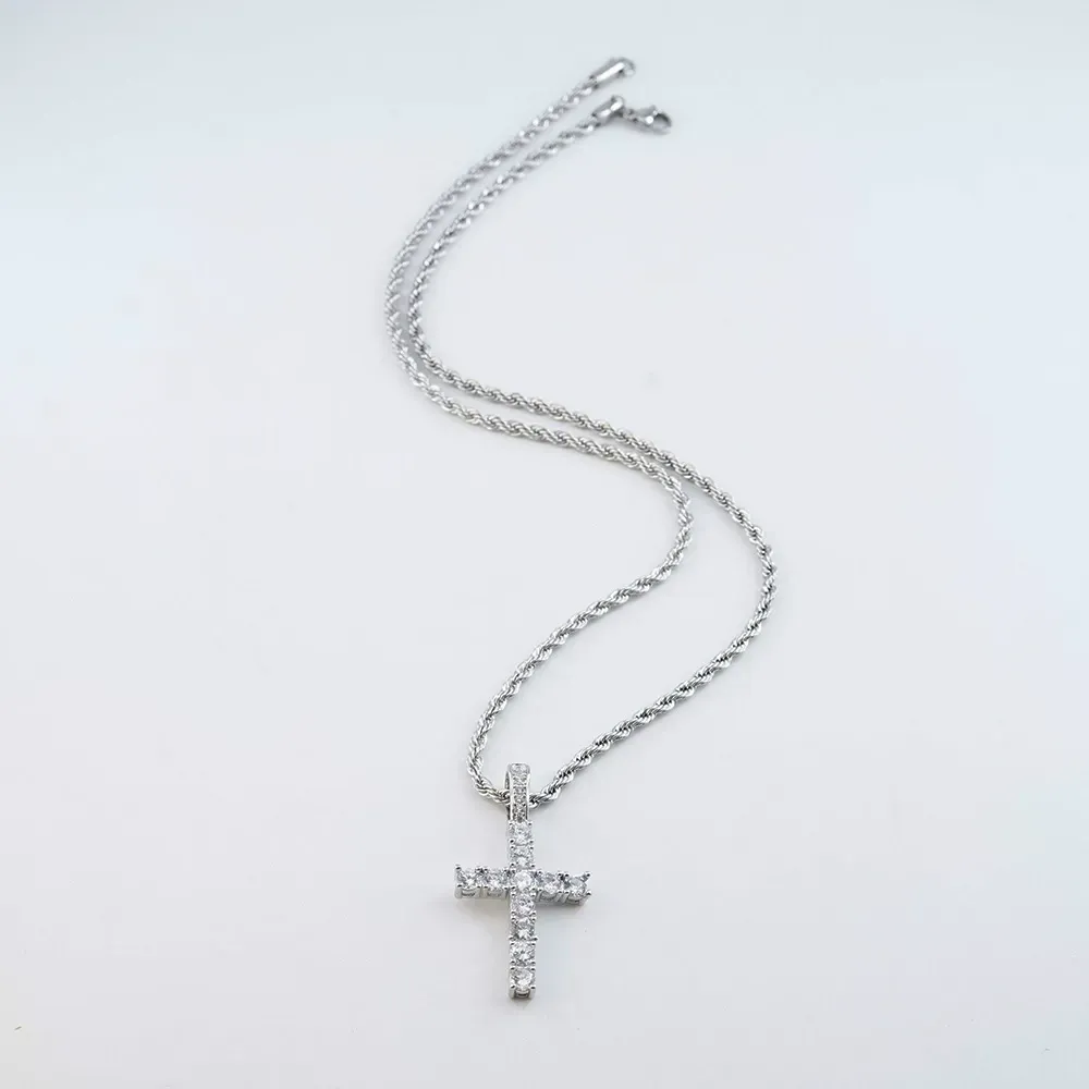 Men's American Style Cross Necklace Pendant - Premium Minimalist Hip Hop Trendy Accessory, Casual Fashion Bestseller