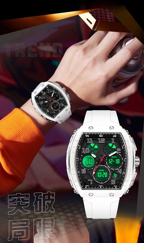 Men's stylish digital and analog watch, casual sports quartz digital watch with luminous dial and alarm function, waterproof digital display men's watch (watch box not included)