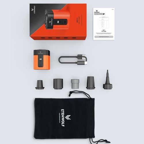 Air Pump for Inflatables with 2600 mAh Battery & Camping Light, Ultra-Fast and Mini Electric Air Pump, Inflate Deflate for Air Mattress, Pool Floats, Vacuum Storage Bags