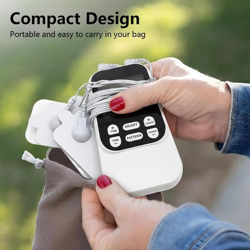 Muscle Massage Unit, 10 Modes Dual Channel, 30 Intensity Levels, Compact Rechargeable Body Massager with 4 Pads