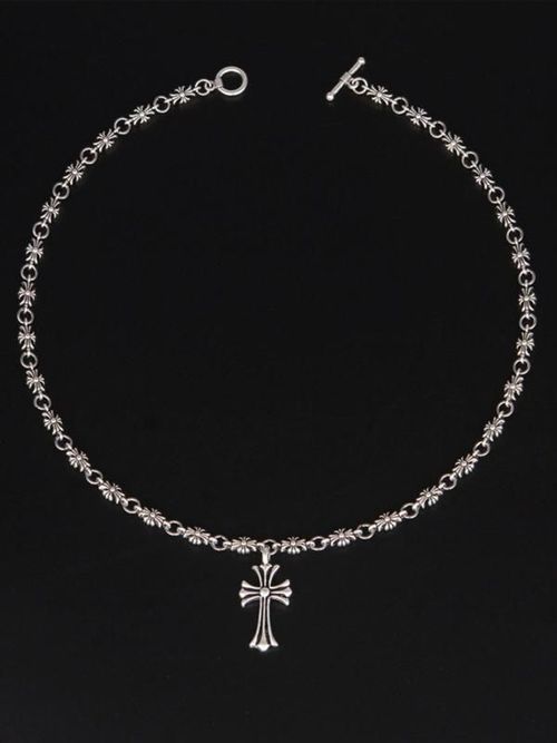 Vintage Silver Color Cross Fashion Necklace with OT Clasp, Perfect for Parties, Date Nights and Everyday Wear, Ideal Gift for Loved Ones