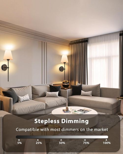 Battery Operated Wall Sconce Set of 1 with Remote Control,White Fabric Shade Wall Lights with Dimmable 15 RGB Rechargeable LED Light Bulb for Bedroom Living Room Hallway