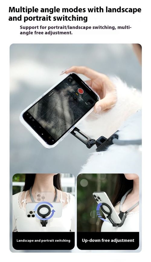 Magnetic Neck Mount for Phones - Hands Free POV Vlog Holder Chest Strap, Compatible with iPhone 16 15 14 13 Android Action Cameras Smartphone Accessories