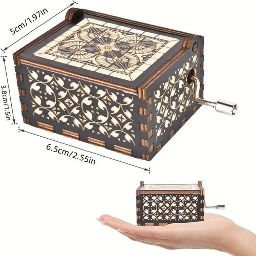 'You Are My Sunshine' Letter Pattern Music Box - Hand Crank Wooden Laser-Engraved Vintage Music Box - Ideal Gift for Birthdays, Anniversaries & Weddings