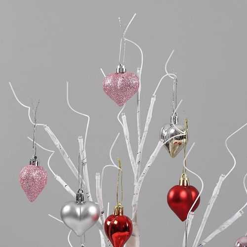 Valentine's Day Decorations Heart-Shaped Birch Lamp DIY Design Table Lighting Heart-Shaped Pendant Light Perfect for Bedside Lamps in Bedrooms Romantic Living Room Atmosphere Decor Ideal for Birthday, Engagement, and Wedding Decorations