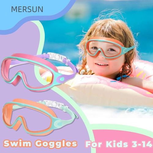 2 Pack Kids Swim Goggles for 3-15 UV Protection Anti-Fog High Definition Waterproof Adjustable Goggles for Boys and Girls - Safety anti-uv swimming goggles swim glass anti-fog swimming goggles Swimminggoggles Nose Clip