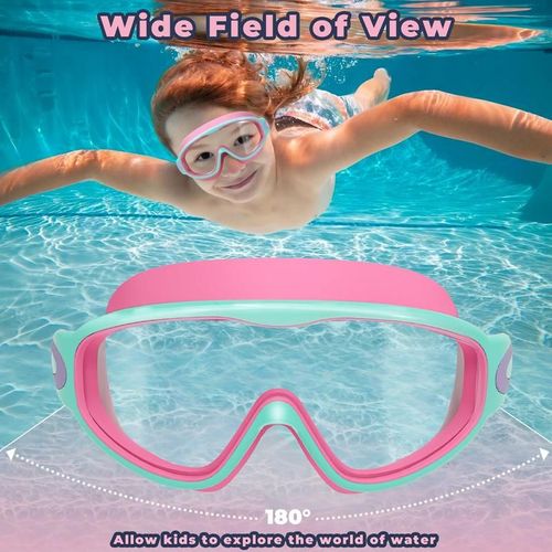 2 Pack Kids Swim Goggles for 3-15 UV Protection Anti-Fog High Definition Waterproof Adjustable Goggles for Boys and Girls - Safety anti-uv swimming goggles swim glass anti-fog swimming goggles Swimminggoggles Nose Clip