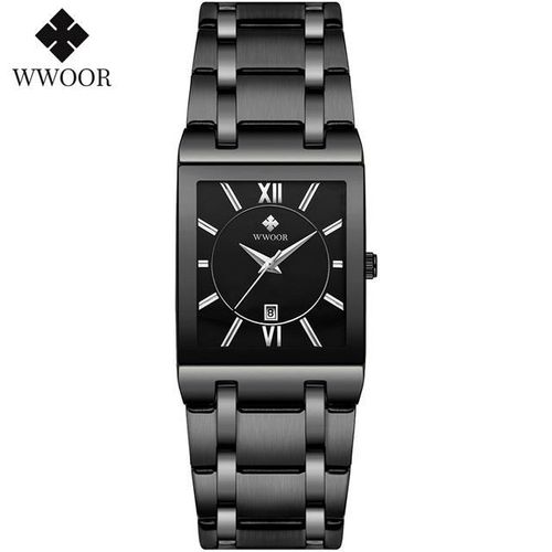 Square Watches for Men and Women Stainless Steel Mens Square Watch with Date Waterproof Analog Quartz Fashion Business Casual Wristwatch