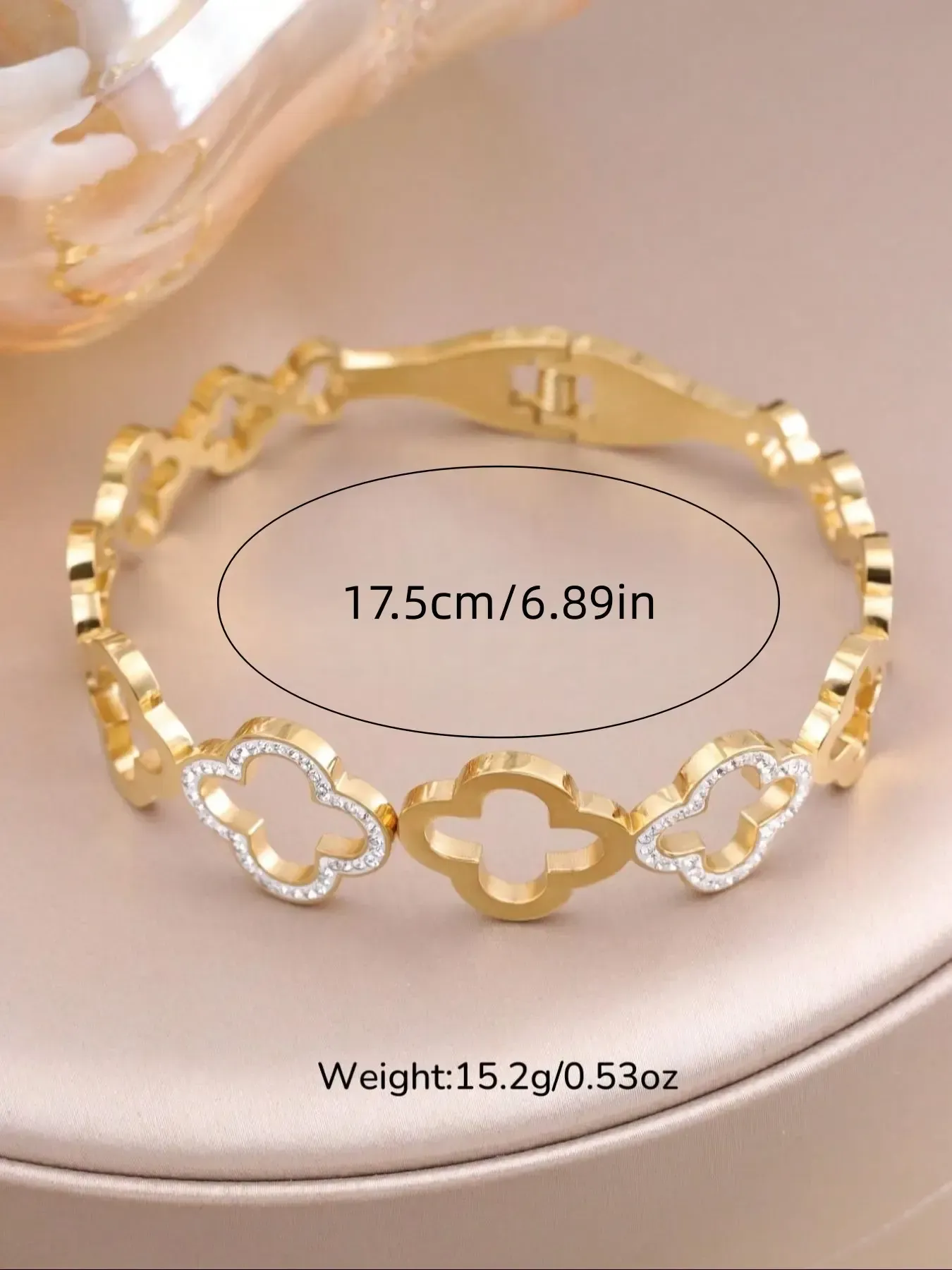 Women's Stainless Steel Bangle Bracelet Set, Chain & Flower Design Jewelry, Perfect Gift for Mom, Mother's Day, Birthday, Party Wear