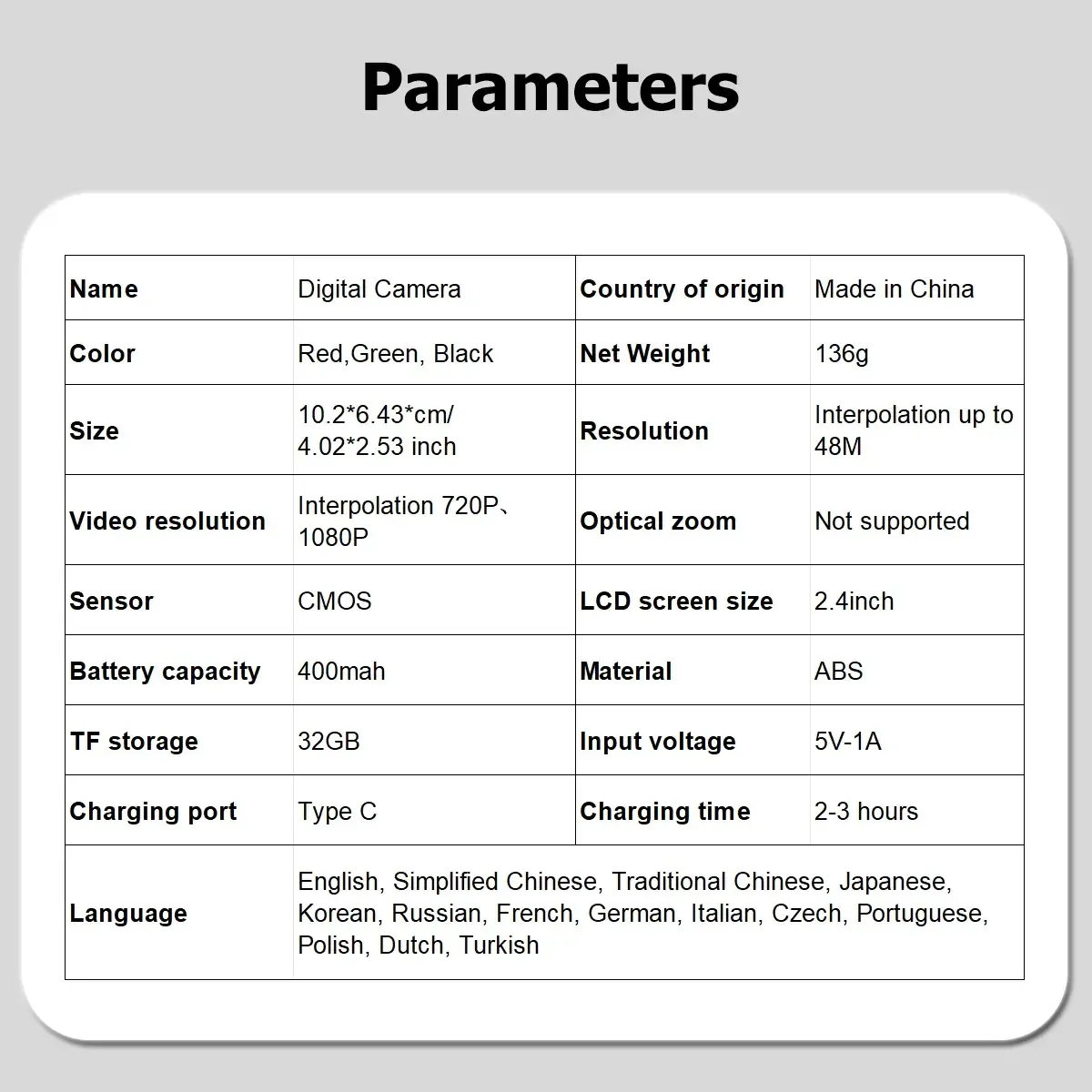 Flip-Screen CCD Camera, Entry-Level Student Pocket Camera with Memory Card, Portable Selfie Digital Camera for Teenagers and Back-to-School Season