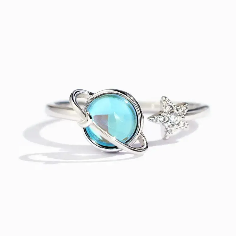 To My Daughter Gift Star & Moon Rotatable Ring for Stress Relief Fidget Ring for Anxiety Relief