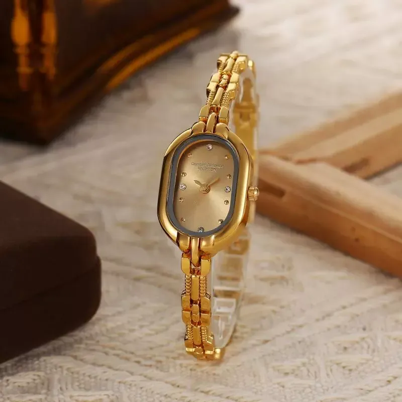 Women's Elegant Oval Dial Quartz Watch, Fashionable Analog Watch for Party, Daily Clothing Decor, Trendy All-match & Exquisite Watch for Birthday Gift, without Box