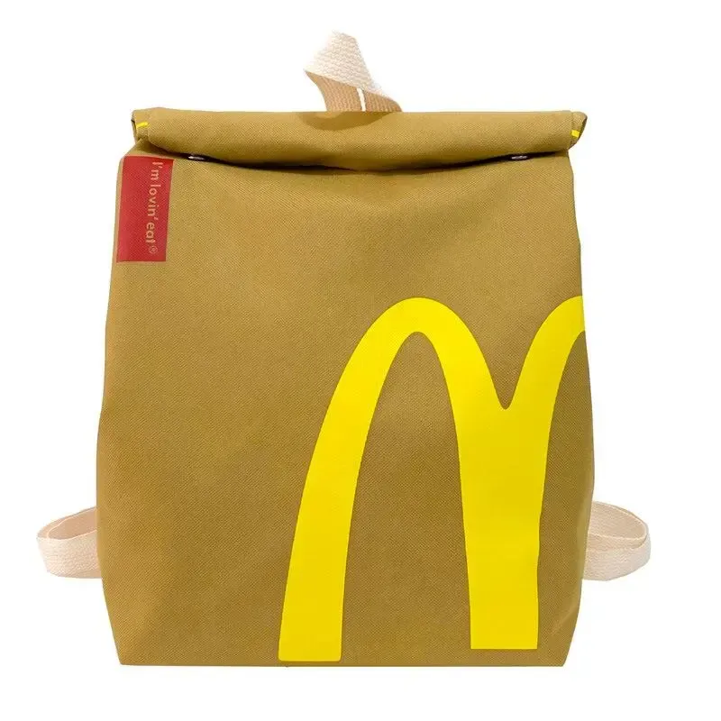 McDonald's 2026 Cute Charming Backpack for Women & Men Classic Unisex Vintage Daypack Canvas Personalized Rucksack Bookbag Shoulder Bag Crossbody Bag with Adjustable Straps and Spacious Interior