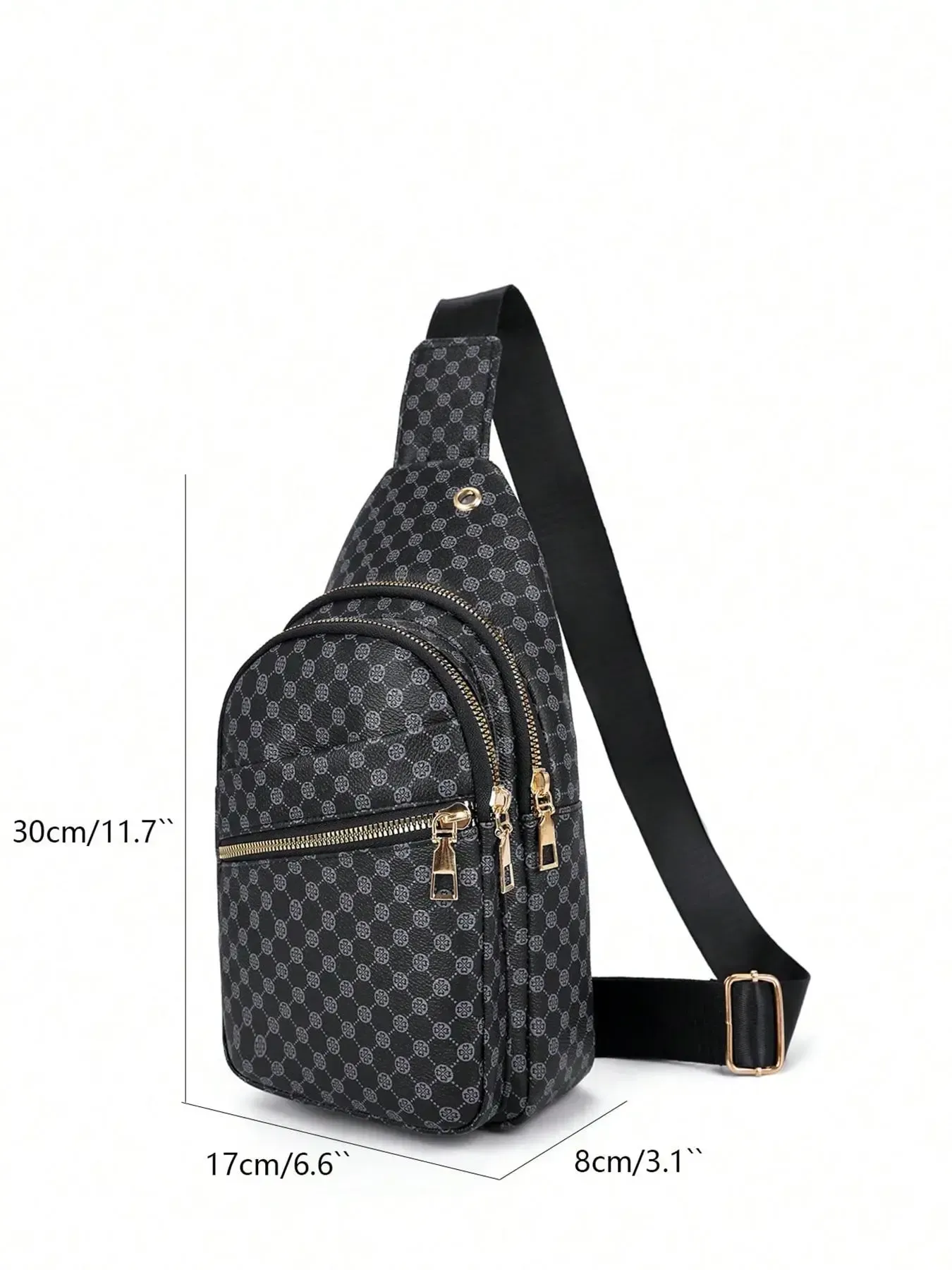 Men's Casual Geometric Pattern Bum Bag, Simple Matching PU Fanny Pack, Portable Travel Bag, Student Men's Chest Bag and Waist Bag, Belt Bag