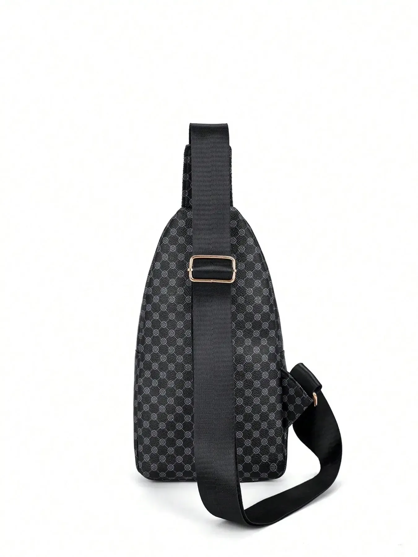 Men's Casual Geometric Pattern Bum Bag, Simple Matching PU Fanny Pack, Portable Travel Bag, Student Men's Chest Bag and Waist Bag, Belt Bag