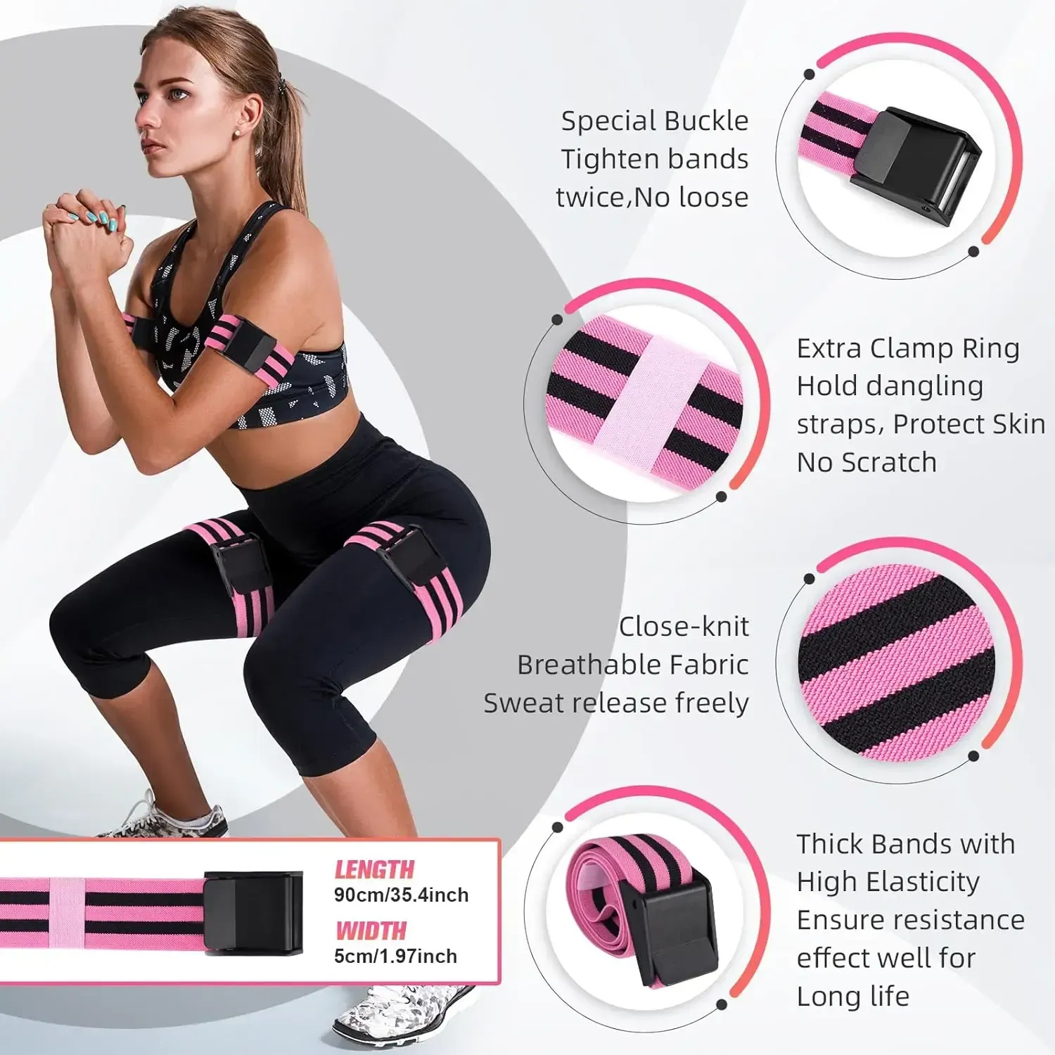 Booty Bands for Women Glutes & Hip Building, Blood Flow Restriction Bands BFR Bundle Booty Bands, Best Fabric Glute Bands Resistance Bands for Exercising Your Butt,Squat,Thigh