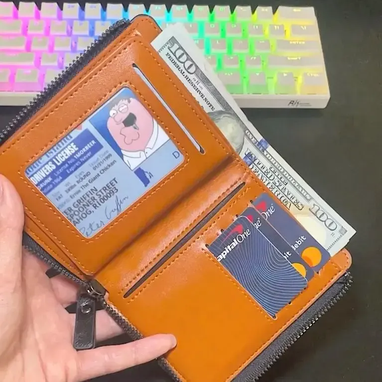 Mens RFID Blocking Leather Wallet Credit Card ID Holder Zipper Purse Waterproof