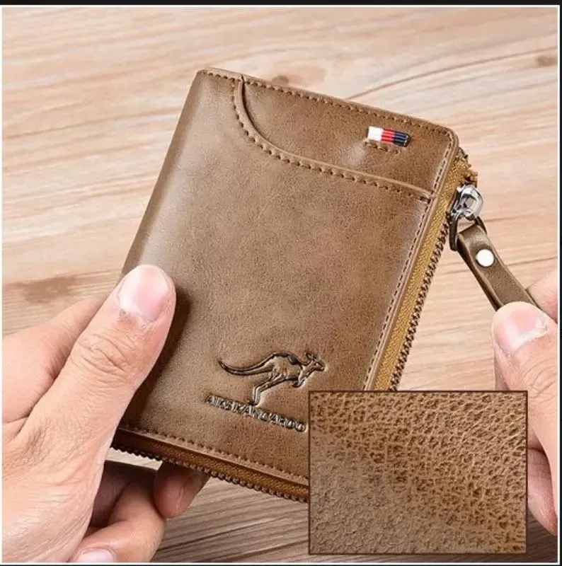 Mens RFID Blocking Leather Wallet Credit Card ID Holder Zipper Purse Waterproof