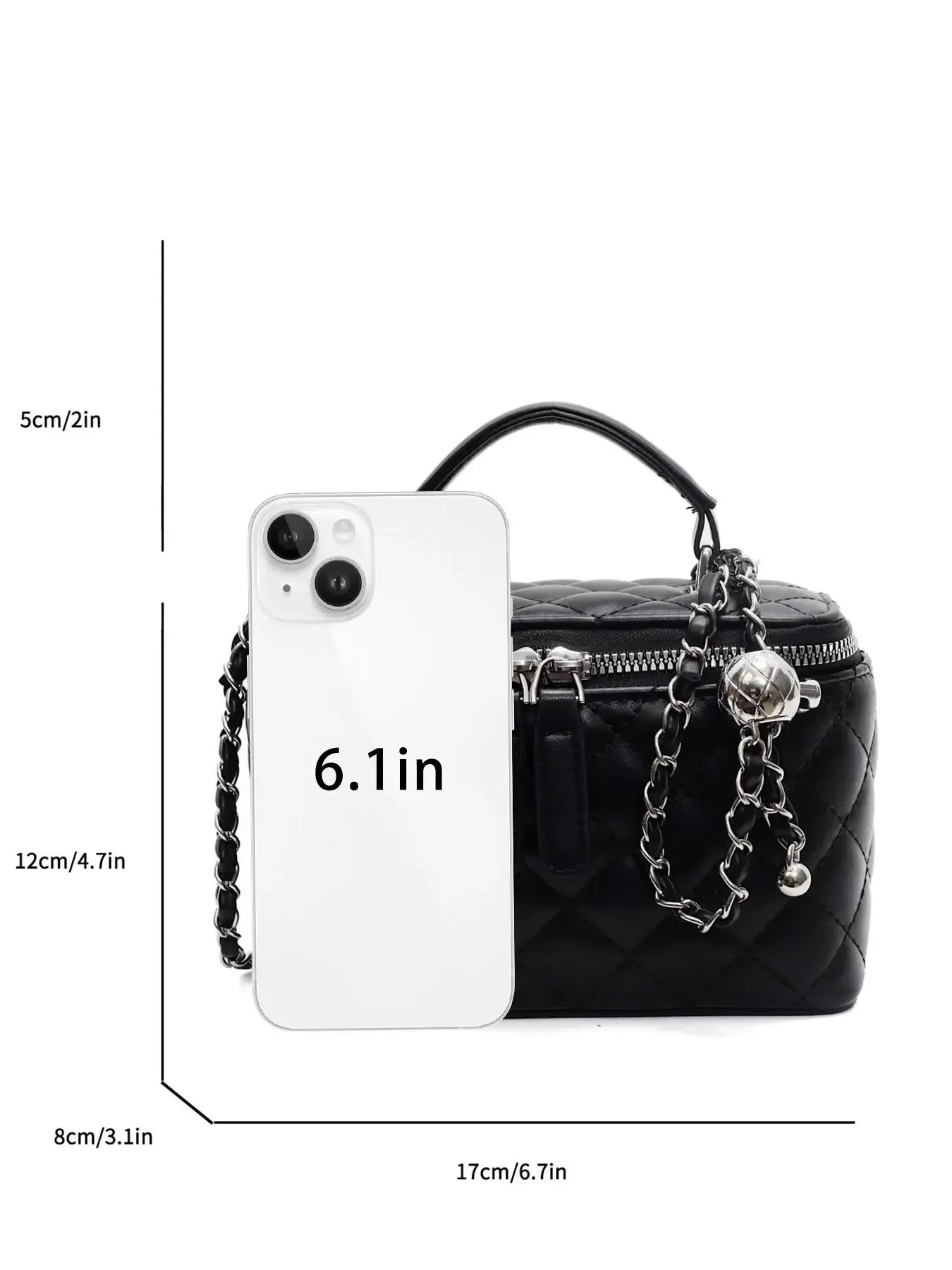 Women's Fashion Quilted Chain Decorated Handbag, Casual Versatile Chic Chain Crossbody Bag for Daily Commuting, Trendy All-match Commuter Bag for Work