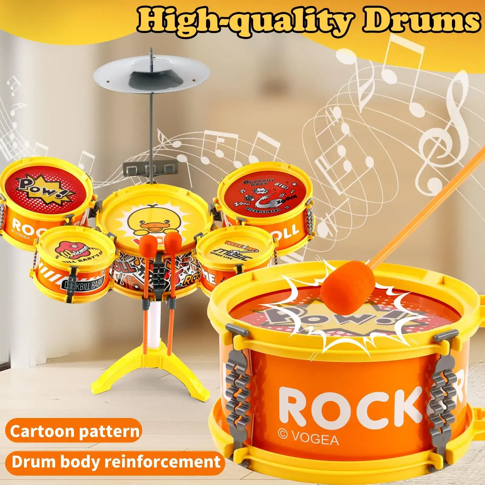 Toddler Drum Set with Chair - Mini Drum Toys for Kids Aged 1-3 Musical Learning Gift Music Toy