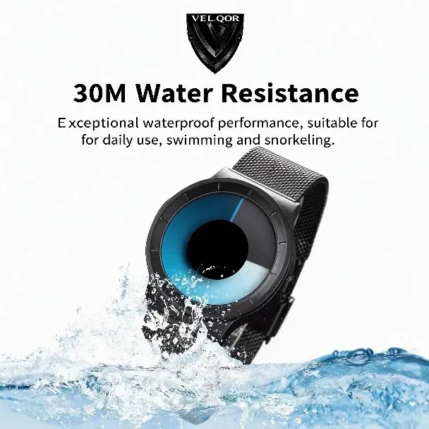 Mens Futuristic Minimalist Watch with Creative Rotating Disk Dial and Blue Gradient Design Perfect Birthday and Valentines Day Gift for Him Modern Stylish Everyday Accessory for Trendy Men