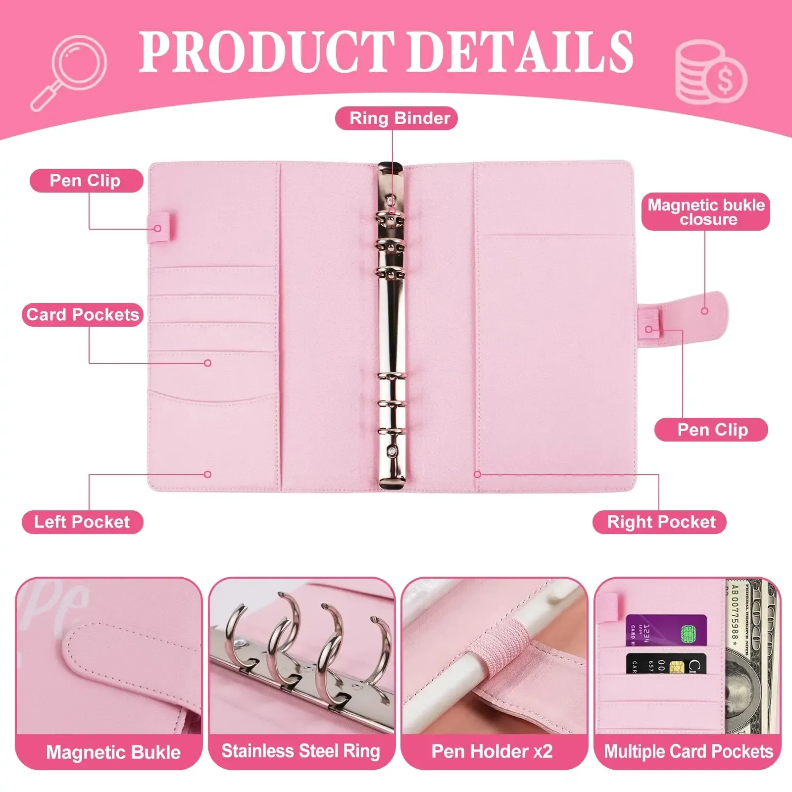 100 Envelopes Money Saving Challenge - A5 Money Saver Budget Binder Book with Cash Envelopes and Numbers, 100-Days of Easy and Funny Ways to Save $5,050 Cash Envelope Challenge Binder