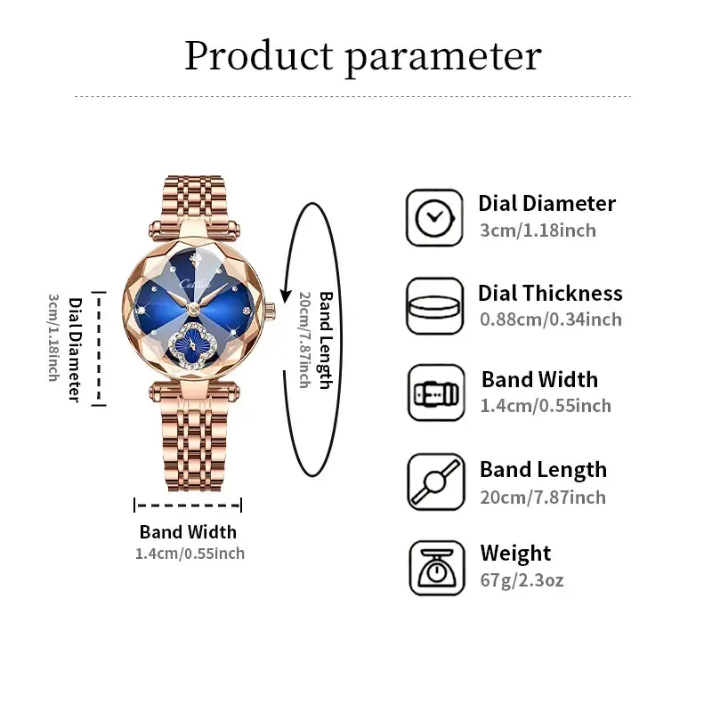 Luxury Four Leaf Clover Diamond Watch for Women Water Resistant Scratch Resistant Fashionable Timepiece with Adjustable Strap Perfect Mothers Day Gift for Wife or Mom