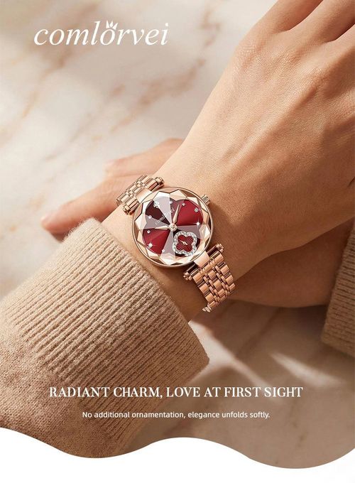 Luxury Four Leaf Clover Diamond Watch for Women Water Resistant Scratch Resistant Fashionable Timepiece with Adjustable Strap Perfect Mothers Day Gift for Wife or Mom