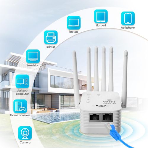 WiFi Extender 2026 6-Antenna Strong Signal, 1200Mbps Dual Band (2.4GHz) Booster, Wide Signal Coverage,Wireless Remote Amplifier, Ideal for Home Studios, Remote Workspaces, computer
