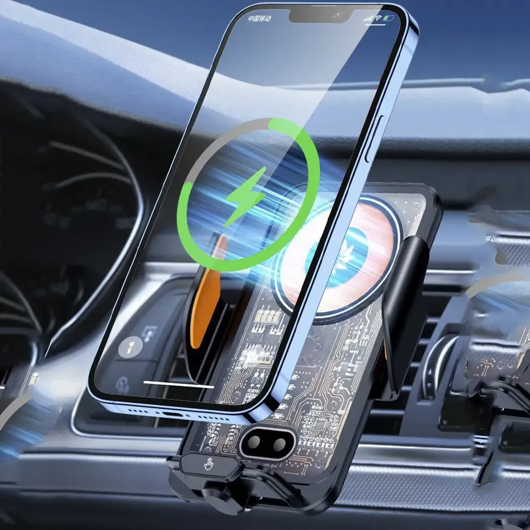 Wireless Car Charger Fast Rotatable Auto Clamping Car Charger Phone Holder fit iPhone Pro tags Smartphone Cellphone Charging Electronic magnetic 360 rotating Lightning Bracket