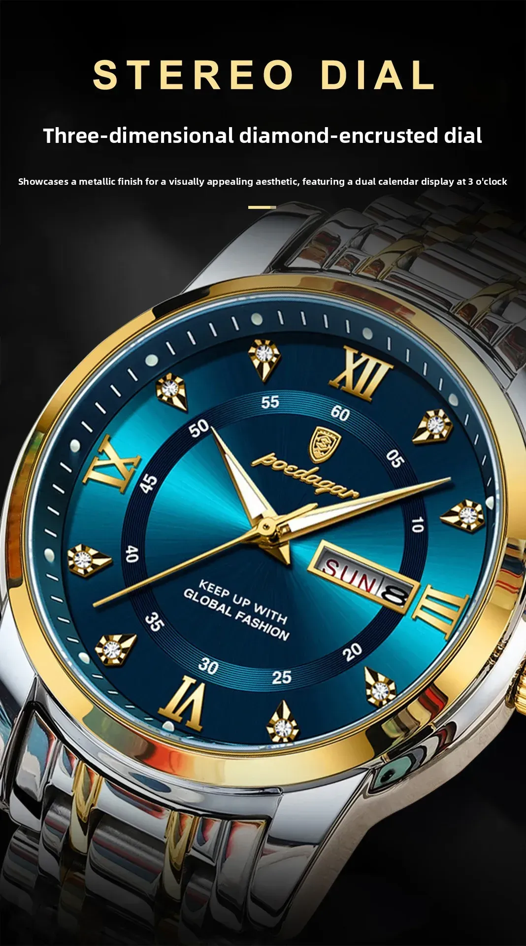 Men's Business Casual Quartz Watch with Round Dial — Stylish Business Series. A versatile and trendy choice suitable for daily wear, as well as an ideal accessory for birthday gifts and party outfits. (Watch box not included.)