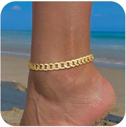 Ankle Bracelets For Women Waterproof Chunky Cuban Link Chain Trendy Large Layer Anklet Set Jewelry Gift for fashion For Summer Jewellery dealsforyoudays Jewlery anklet For Valentine's Day gifts