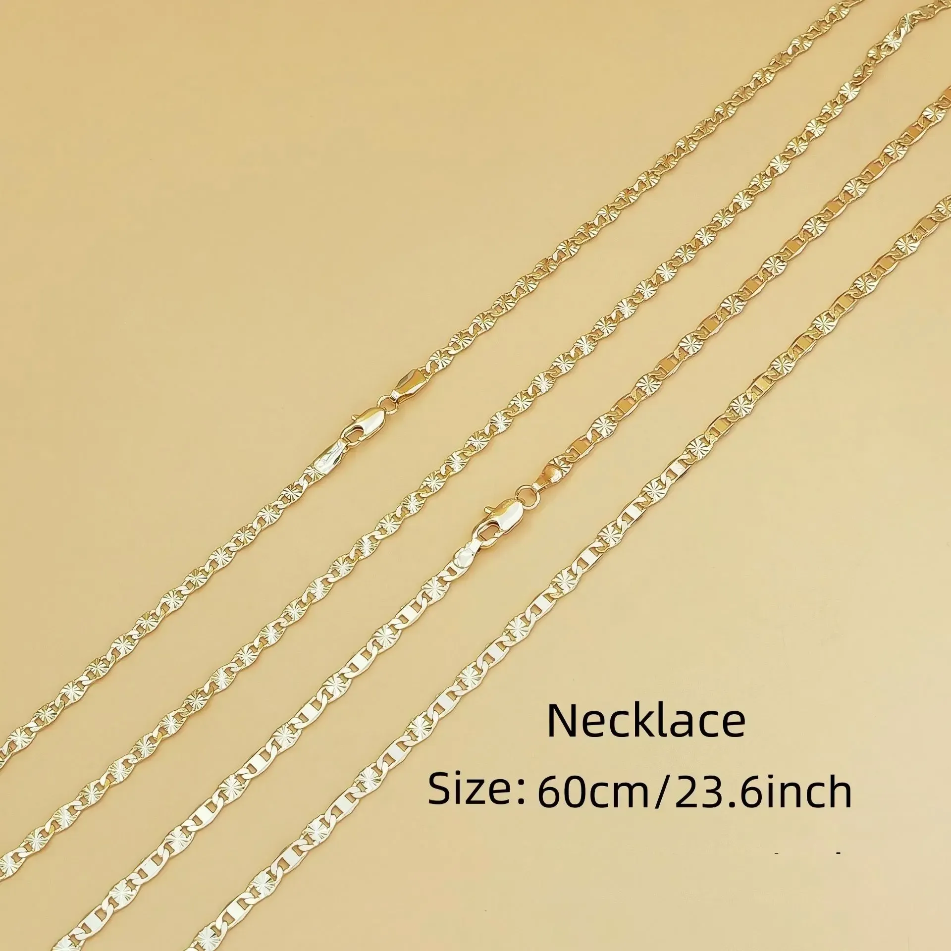 1PC 14K Gold Plated Flat Chain Necklace for Women - Versatile, Elegant & Fashionable - Perfect Gift, High Quality Jewelry for Any Occasio