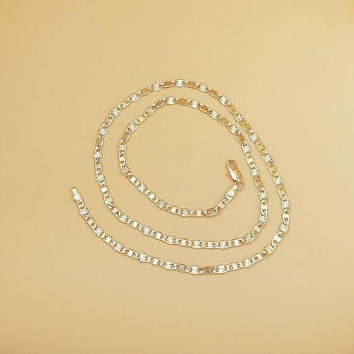 1PC 14K Gold Plated Flat Chain Necklace for Women - Versatile, Elegant & Fashionable - Perfect Gift, High Quality Jewelry for Any Occasio