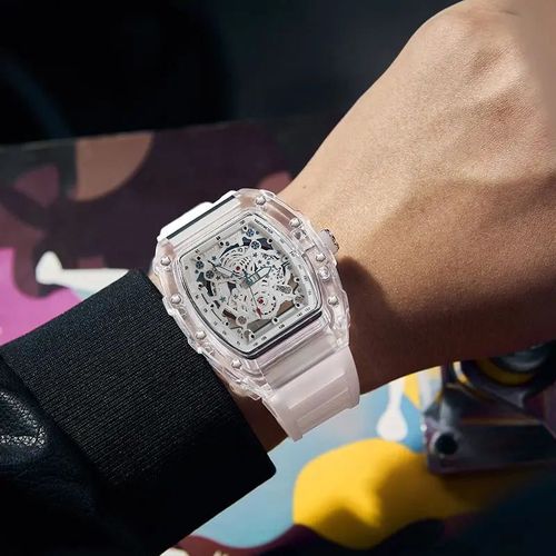 Men's Luxury Transparent Waterproof Quartz for Outdoor Back to School Parties Daily & Fall Ideal Birthday Gift with Box women watches luxurywatches of tiktok outdoorfun