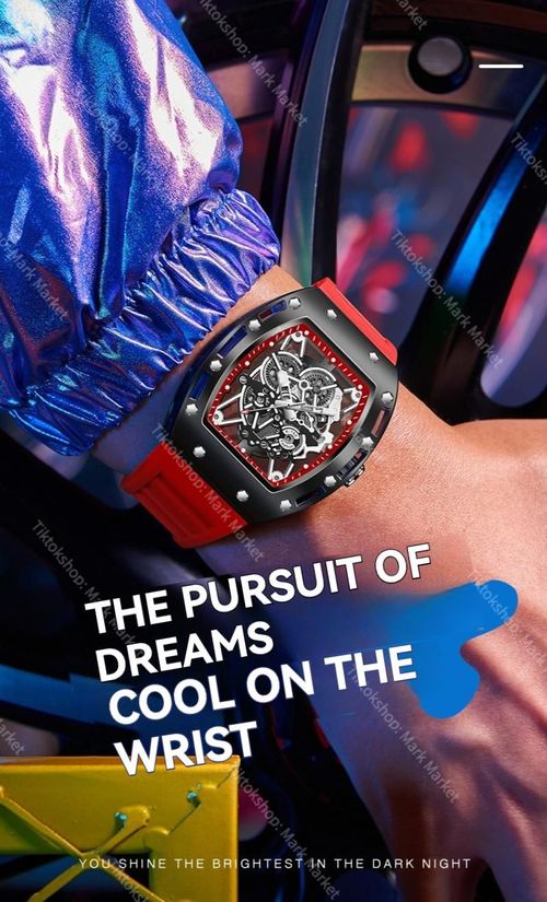 Men's Luxury Barrel-shaped Skeleton Waterproof Watch for Outdoor Back to School Parties Daily & Fall Ideal Birthday Gift with Box