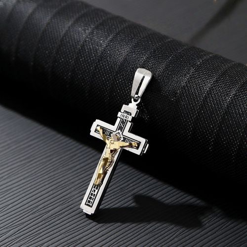 Men's Minimalist Faith Cross Necklace - Stainless Steel with Inscriptions, Durable Fashion Accessory | Halo Accessories